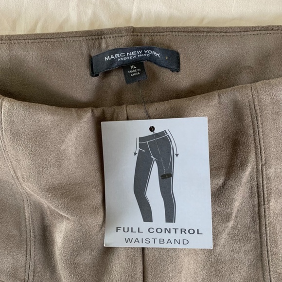 Andrew March taupe faux‎ suede pants XL NWT - Picture 4 of 9